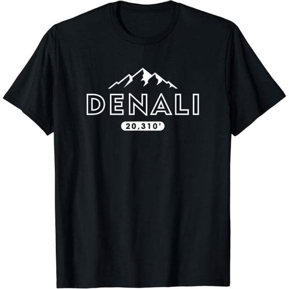 Denali Mountain Peak Elevation Mens Alaska National Park T-Shirt Size S-5XL