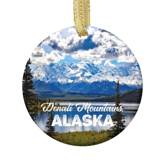 Denali Mountains National Park Alaska - Alaskan Travel Souvenir Landmark Vacation Keepsake Ceramic Christmas Ornament Xmas Holiday Tree Gift