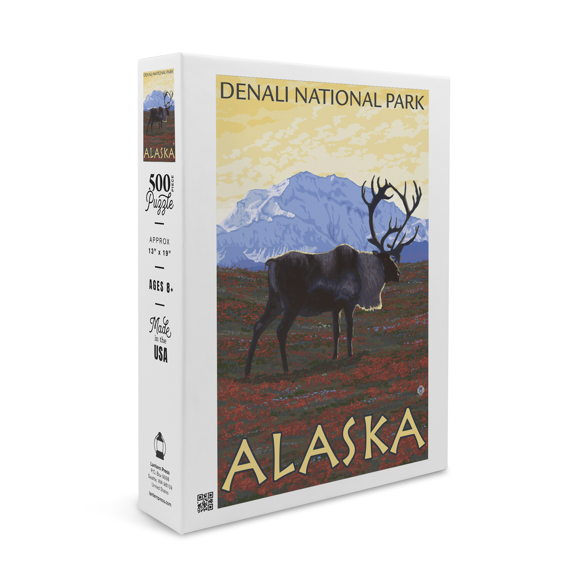 Denali National Park, Alaska, Caribou Scene (19x27 inches, Premium 500 ...