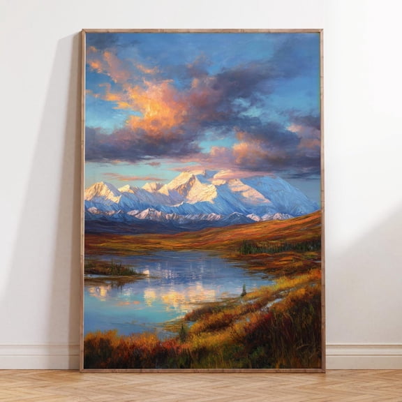 Denali National Park Alaska Mountain Wall Art, Unframed Paper Print Size 8x12