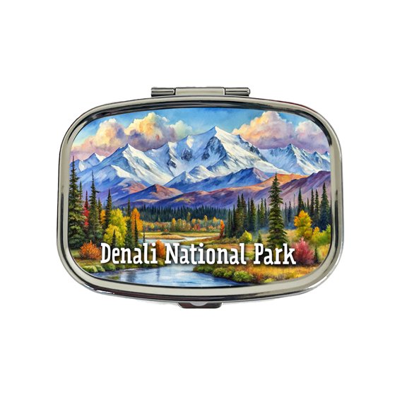 Denali National Park Alaska Small Travel Handbag Pill Box Case