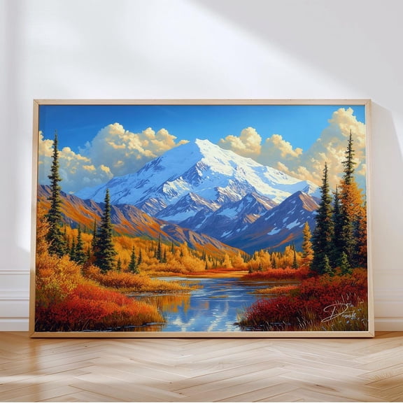 Denali National Park Art Print Alaska Travel Print Unframed Paper Print