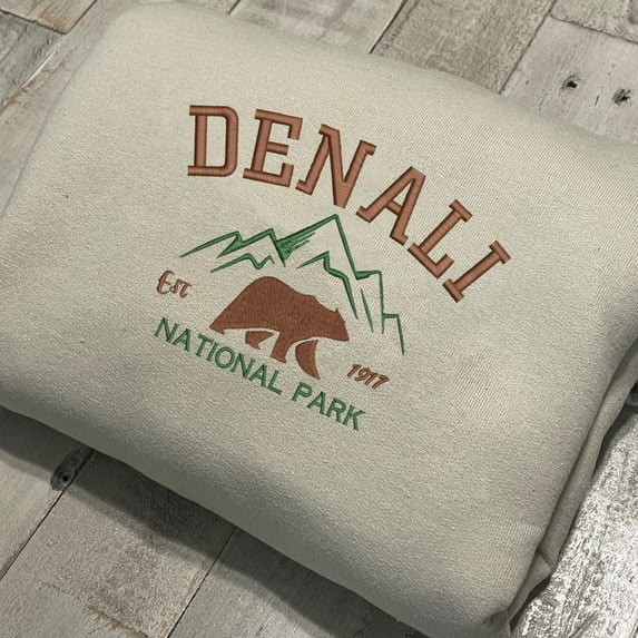 Denali National Park Embroidered Crewneck