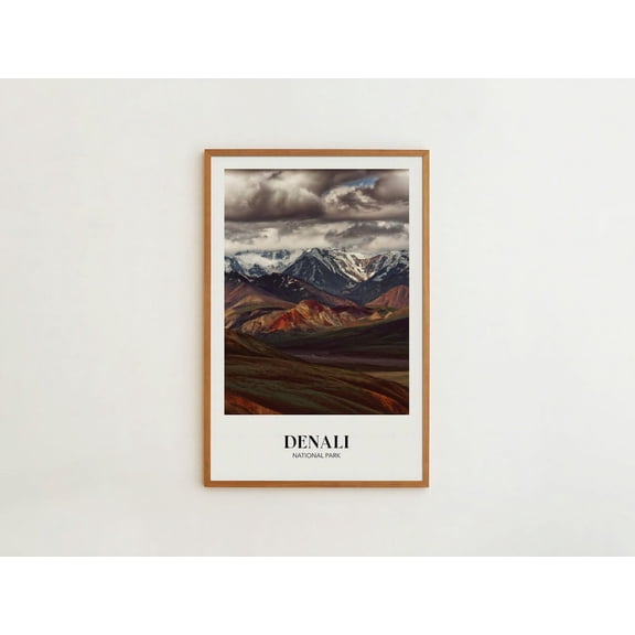 Denali National Park Rustic Alaska Art, Unframed Paper Poster 8x10in