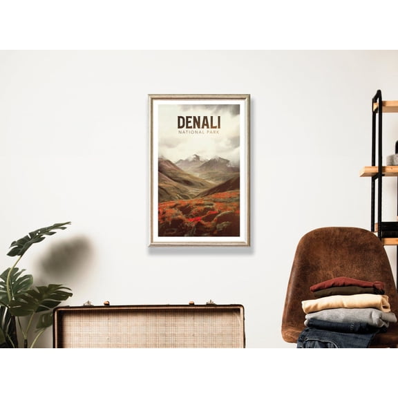 Denali National Park Vintage Travel Wall Art Print Unframed Paper Print