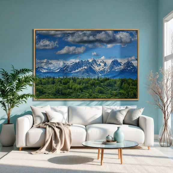 Denali National Park Wall Art Alaska Mountain Range Panoramic Style One, Unframed Paper Print