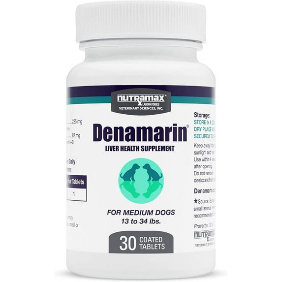 Denamarin Tablets with S-Adenosylmethionine (SAMe) & Silybin for Medium Dogs 30ct (Bottle)