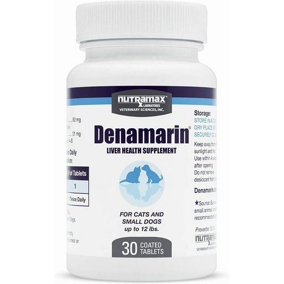 Denamarin Tablets with S-Adenosylmethionine (SAMe) & Silybin for Small Dogs & Cats 30ct (Bottle)