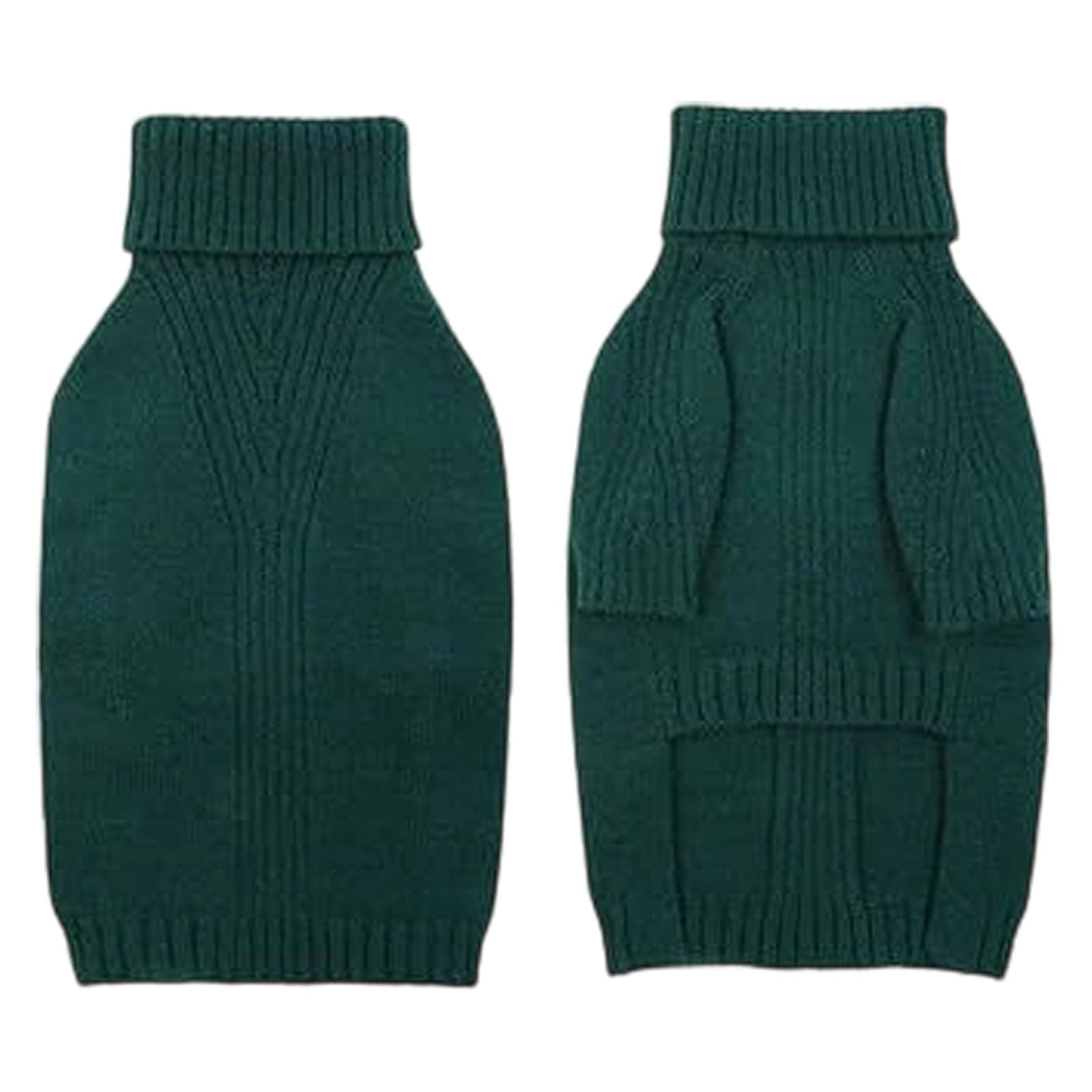 Denbek Dog Clothes, Knit Dog Sweater, Warm Turtleneck Pullover Winter Sweaters for Small, Medium & Large Dogs, Cute Knitted Pet Clothes, Holiday Costume for Boy & Girl, Green-M