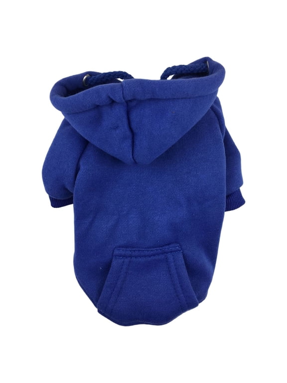 Dog Clothes, Winter Dog Hoodie Sweatshirts with Pockets Warm Dog Clothes for Small Dogs Chihuahua Coat Clothing Puppy Cat Custume, Blue-XS