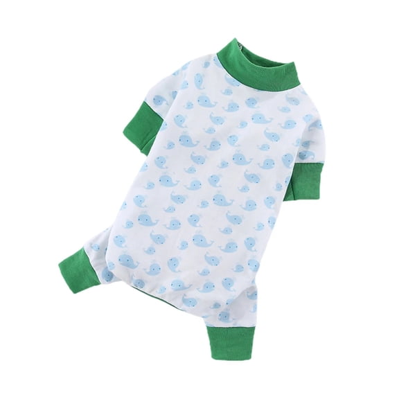 Denbek Dog Jumpsuit, Small Dog Pajamas Dog Pjs for Medium, Strechy Soft Pet Jumpsuit, Cat Onesie, E-M