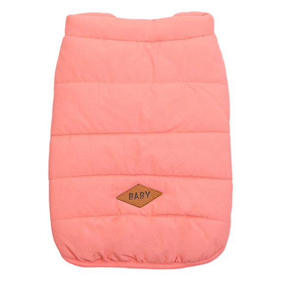 Denbek Dog Vest, Warm Dog Coat, Windproof Dog Jacket Fleece Pet Winter Coats Solid Color Dogs Clothes Cold Weather Pet Jacket Vest Soft Puppy Apparel for Small Medium Dogs Cat, Watermelon Red-M