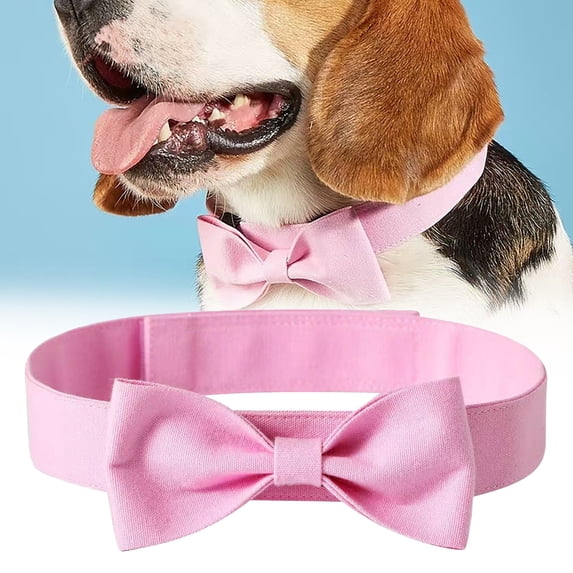 Denbek Soft Cotton Canvas Pet Bow Tie Collar, Adjustable Comfort Dog Headwear, Gentle Neck Accessory for Daily Wear & Holiday Parties