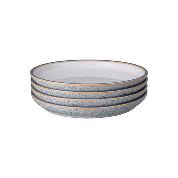Denby Studio Craft Grey/White 4 Piece Medium Coupe Plate Set Gray