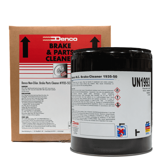 Denco Brake and Parts Cleaner 50-State Formula, Non-Chlorinated, Low Odor, Quick Evaporation, Removes Oil and Grease Quickly, 5-Gallon Pail