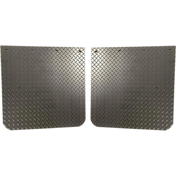 Denco Diamond Plated Mudflap, for Semi Trucks, Extreme Duty, 3/8" Thick, 24" x 24", 1 Pair
