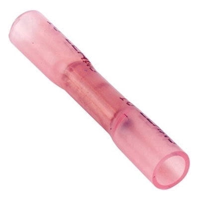 Denco Butt Connector, Heat Shrink, Red, 22-18, 1000 Pieces