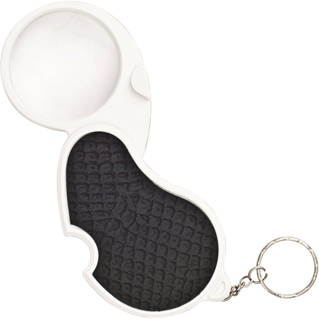 Denco Keychain Magnifier with LED Light, 3x Magnification, Scratch