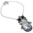 thumbnail image 1 of Dendrite Opal, Onyx Gemstone 925 Sterling Silver Jewelry Necklace 18", 1 of 2