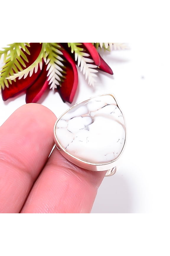 Dendritic Agate - Brazil Gemstone 925 Sterling Silver Handmade Ring S.10 R9