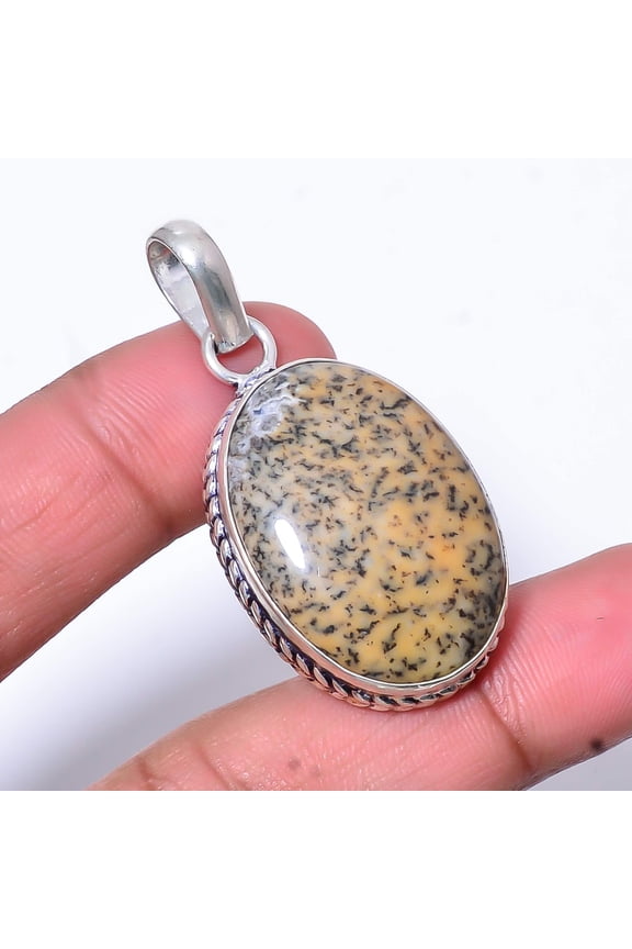 Dendritic Agate - Brazil Handmade 925 Sterling Silver Pendant 1.76" P214