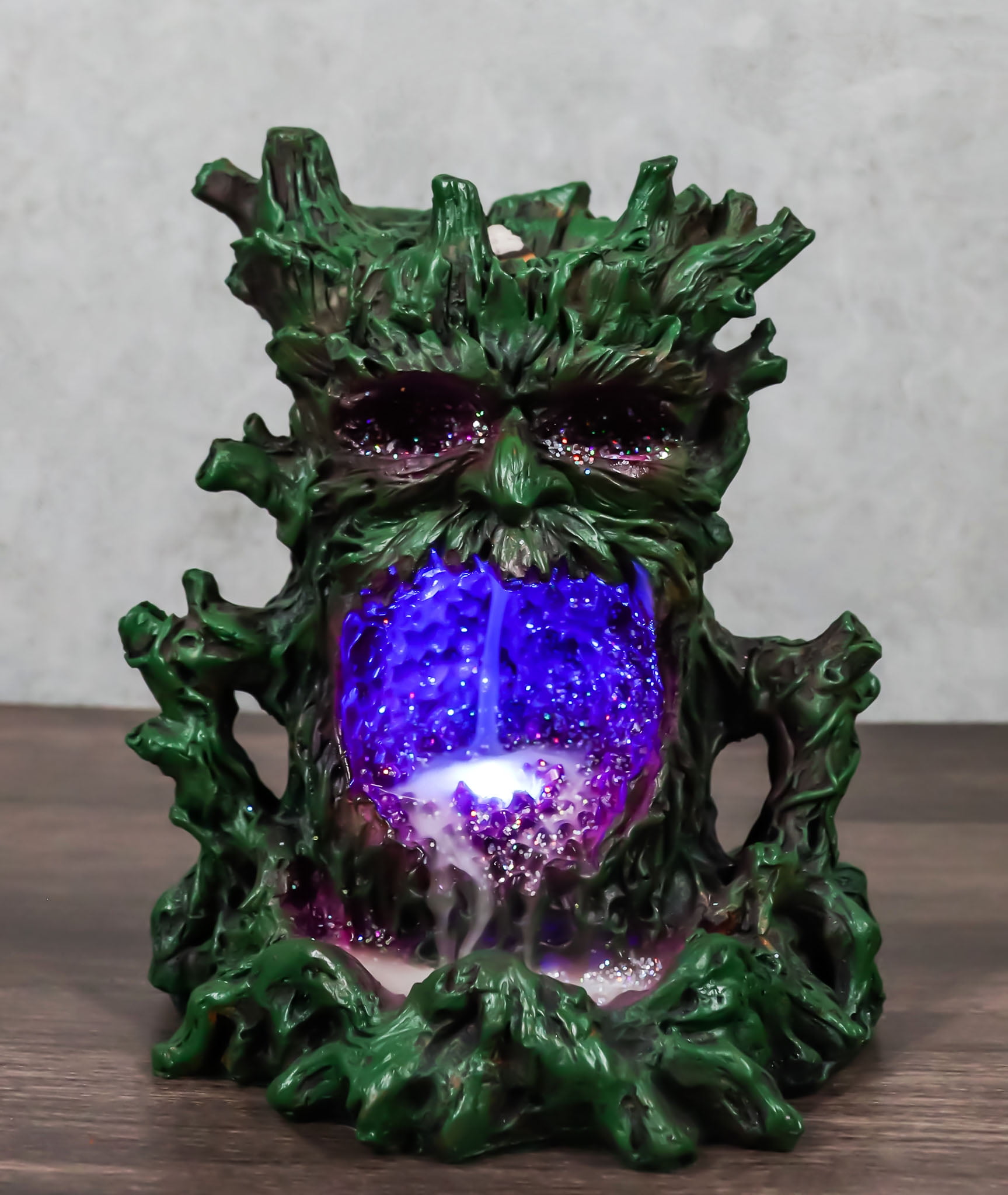 Dendritic Greenman Tree Man Ent Backflow Incense Burner With LED Light