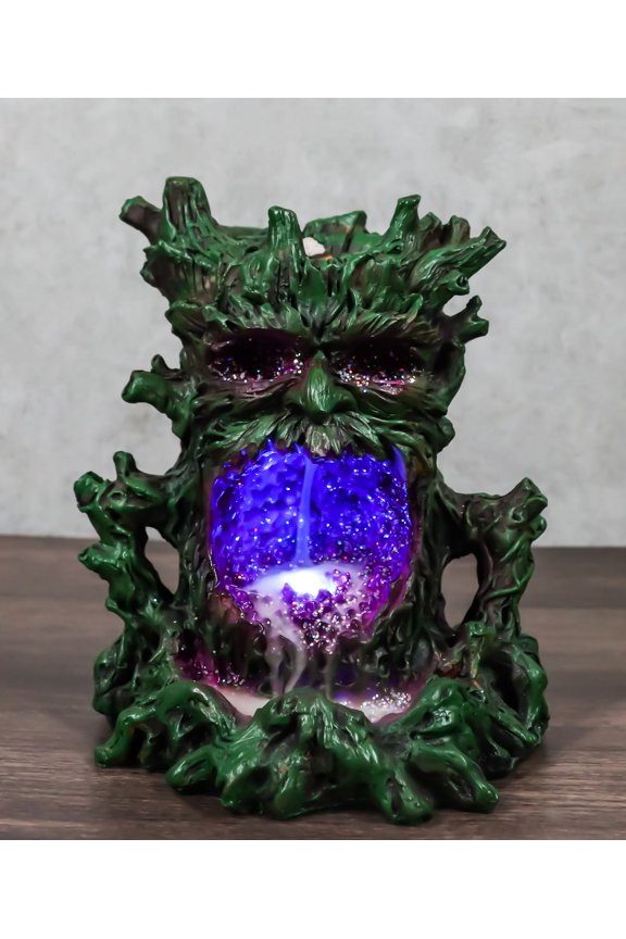 Dendritic Greenman Tree Man Ent Backflow Incense Burner With LED Light Figurine