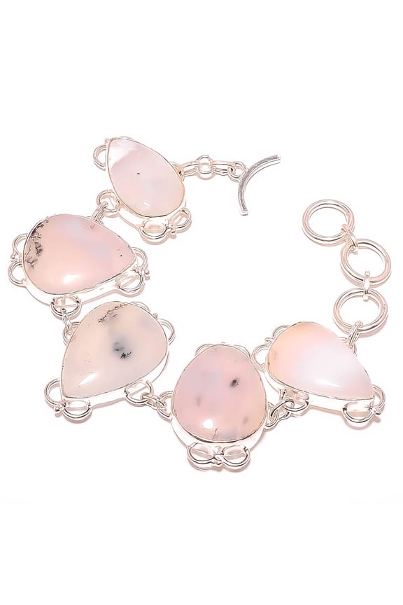 Dendritic Opal 925 Sterling Silver Tennis Bracelet 7-7.99" TB7511-525, Gemstone Jewelry, Birthday Gift, Beautiful Jewelry For Woman & Girls