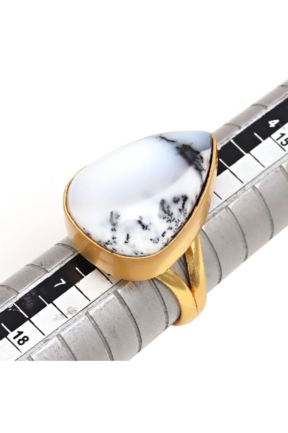 Dendritic Opal Gemstone Handmade Gift For Her Jewelry Ring"6"