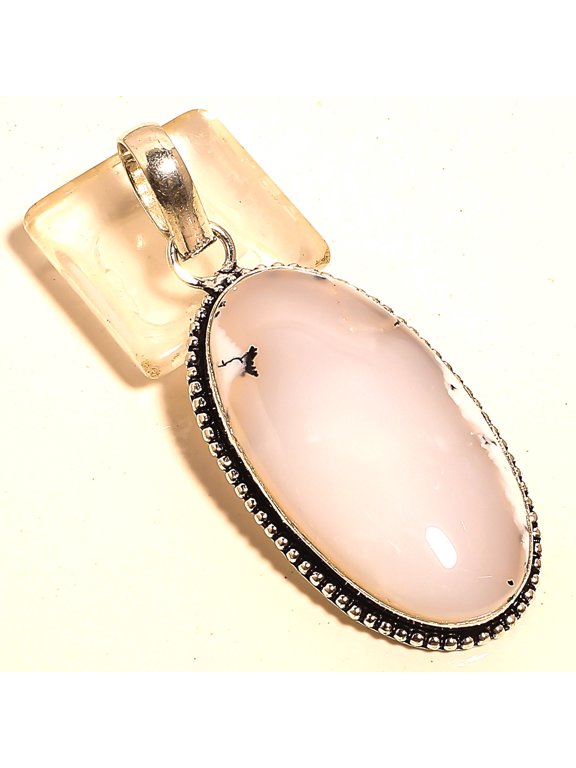 Dendritic Opal Gemstone Pendant Handmade Thanksgiving Gift Jewelry 2.4"
