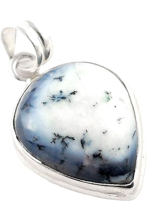 Dendritic Opal Gemstone Pendant, Natural Dentrite Opal Pendant, Genuine Birthstone, Huge Bohemian Pendant, 925 Silver Sterling Pendant, Womens Pendant, Handmade Silver Jewelry, Unisex Pendant