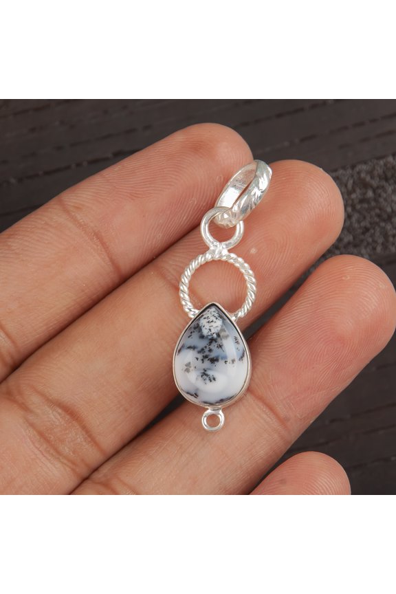 Dendritic Opal pendant 925 Sterling Silver Jewelry