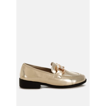 Dendron Diamante Horsebit Metallic Loafers
