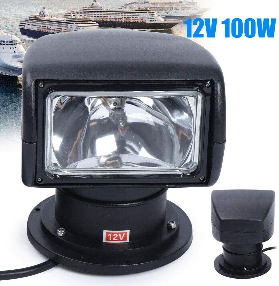Denest 100W LED Boat Spotlight Marine Searchlight Spot Light, Remote