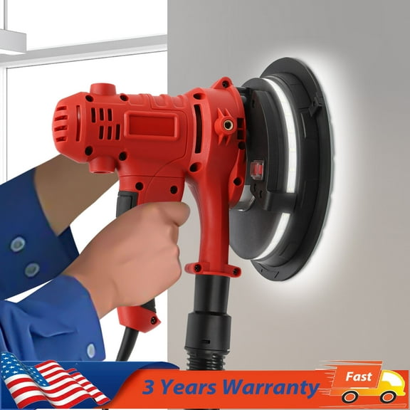 Denest 1200W Electric Drywall Sander Variable Speed Sanding Machine W/ LED Light Strip
