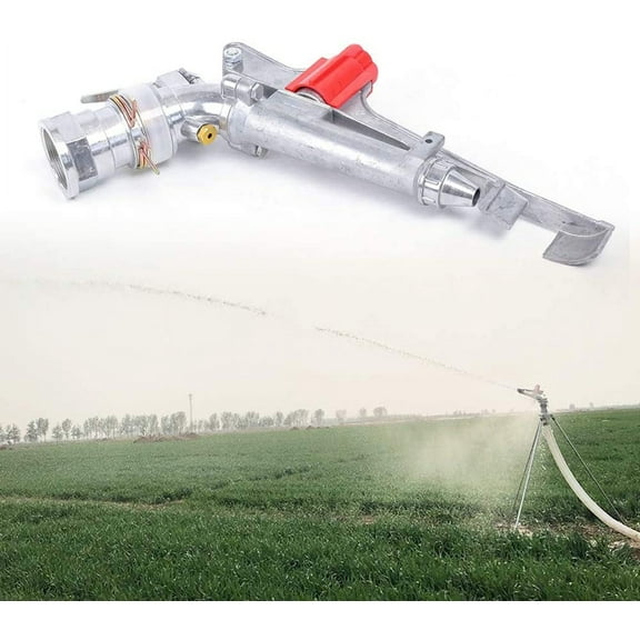 Denest 2 In Sprinkler Gun Head Adjustable ,Zinc Alloy Irrigation Spray Gun Agricultural Water-Saving Irrigation Impact Spray Garden Sprinkler