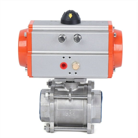 Denest 2" Pneumatic Air Actuated Ball Valve Stainless Steel Steam Single Acting 1000psi 3-8 Bar