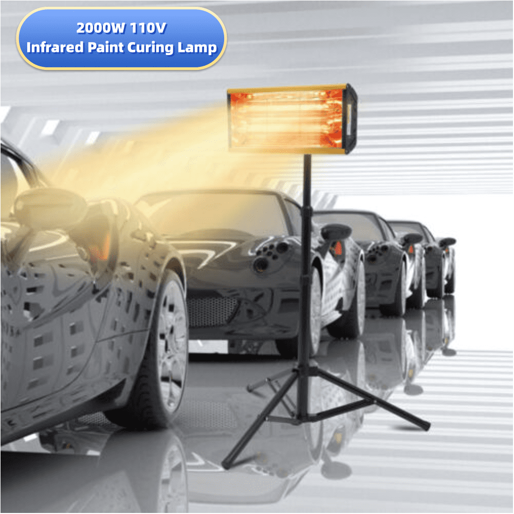 Denest 2000W Infrared Paint Curing Lamp Auto Body Heating Booth Spray Heater Light 110V