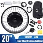 Denest 20in Electric E-Bike Front Wheel Bicycle Motor Conversion Kit Fat Tire 48V 1000W Fat Tire Front Wheel
