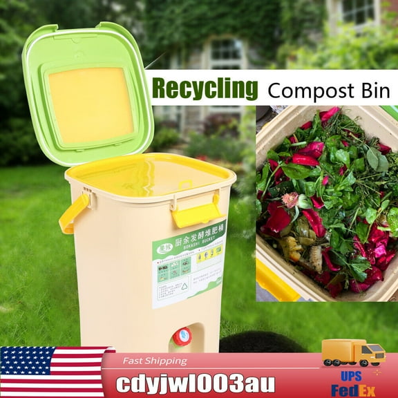 Denest 21L Recycle Composter Aerated Compost Bin Bokashi Bucket Kitchen Food Waste