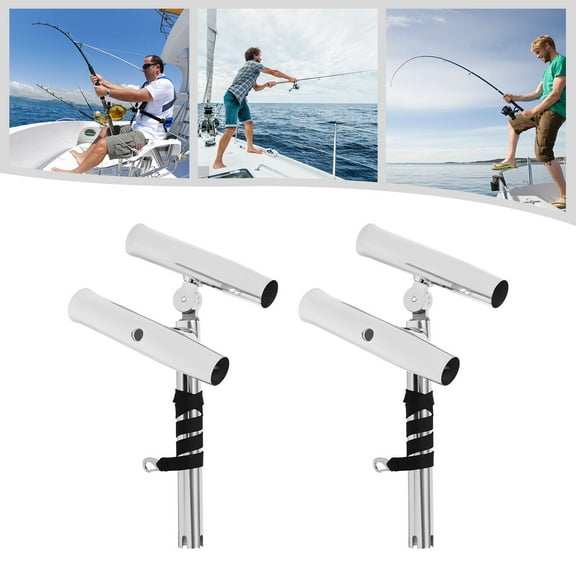 Denest 2X Boat Double Angle Fishing Rod Holder Stainless Steel Outrigger Adjustable