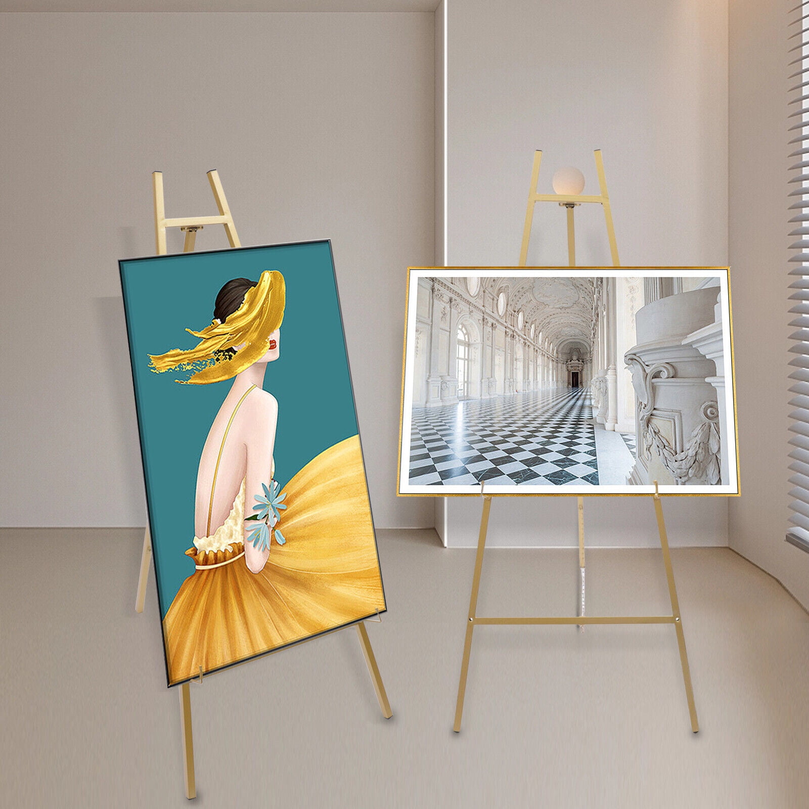 Denest 2X Large Gold Wedding Easel Stand Drawing Poster Display Adjustable Angle Height