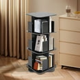 Denest 360° Rotating Bookshelf 3 Tier Standing Bookcase Small Corner