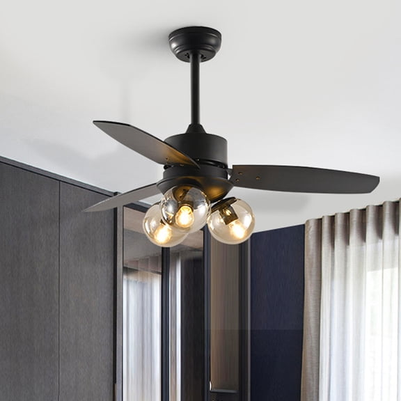 Denest 42" Retro Style Ceiling Fan Chandelier Pure Copper Mute Motor Double Function