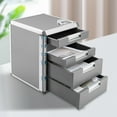 thumbnail image 1 of Denest 5-Drawer Lockable Modern Desktop Drawer Organizer Aluminum Desk Document Storage Box Multi-Functional Office File Cabinet, 1 of 14