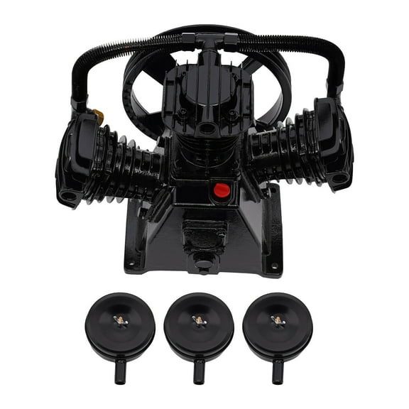 Denest 5-HP Single-Stage Inline-Twin Replacement Air Compressor Pump 3 3 Cylinder Head