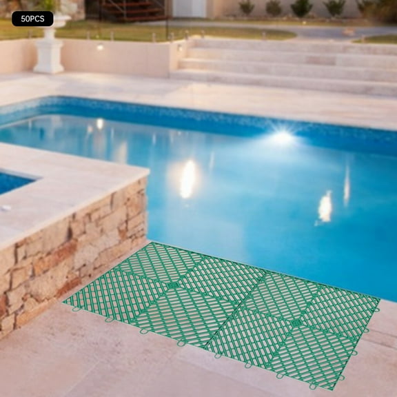 Denest 50* Anti-Slip Interlocking Deck Tiles Outdoor Pool Shower Bathroom Drainage Tile