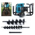thumbnail image 1 of Denest 52CC 2 Stroke Post Hole Digger Gasoline Powered Soil Earth Auger Borer Driller with 4" 8" Bits, 1 of 12