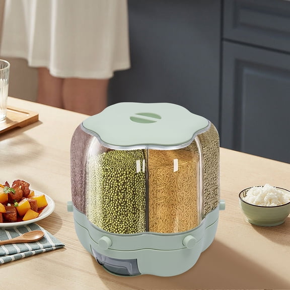 Denest 6 Barns Cereal Dispenser Rice Grain Dry Food Storage Container 360 Rotatable 8kg