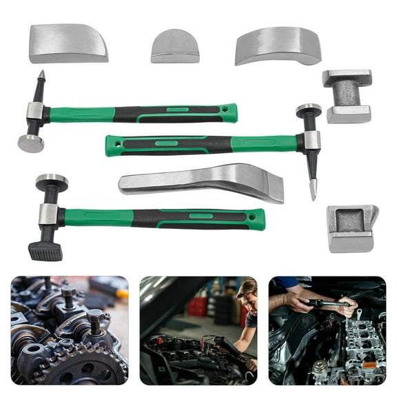 Denest 9pcs Set Hand Car Auto Body Work Hammer Fender Tool Dent Crowbar Repair Kit NEW